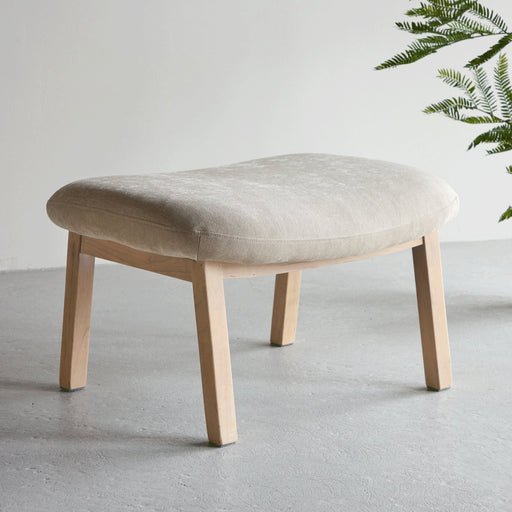 Nohr Hocker Shanthi Rubberhout en stof - Beige