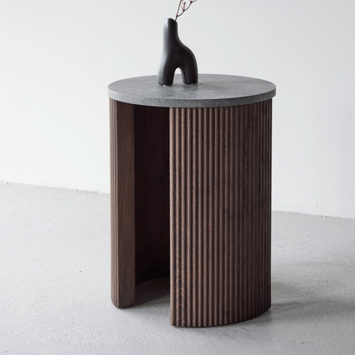 Nohr Ronde Bijzettafel Phallon 40cm - Mokka/Betonlook