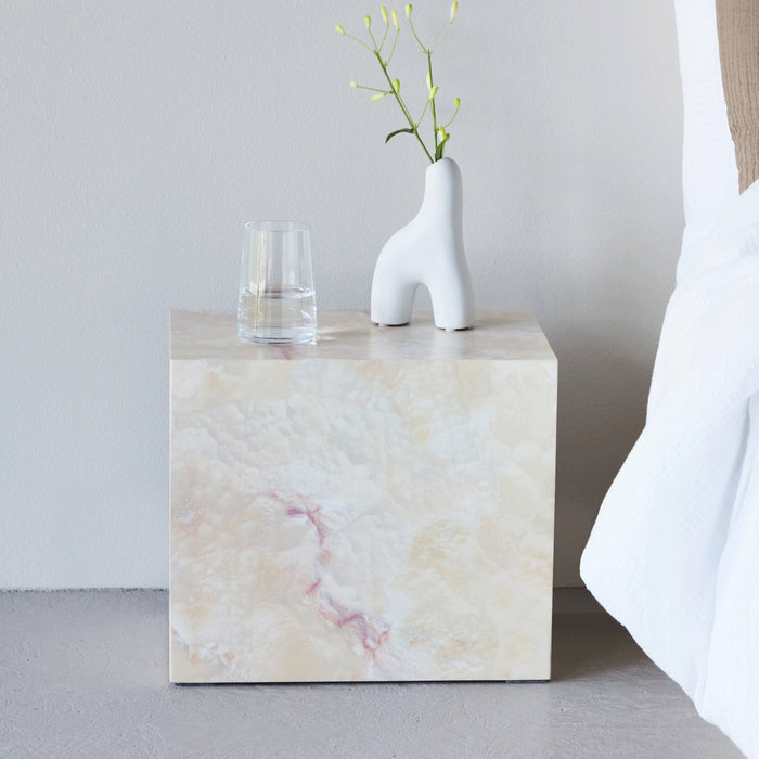 Nohr Bijzettafel Katiana Marmerlook, 35 x 25cm - Beige