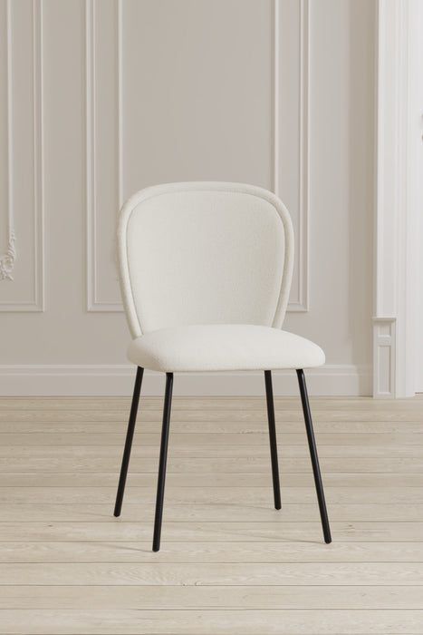 Nohr Eetkamerstoel Brannigan Velvet - Crème - ThatLyfeStyle