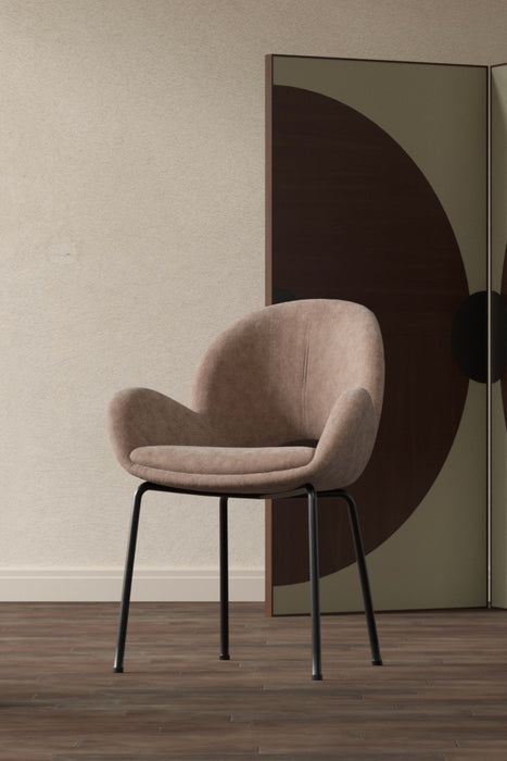 Nohr Eetkamerstoel Chelci Velvet - Bruin - ThatLyfeStyle