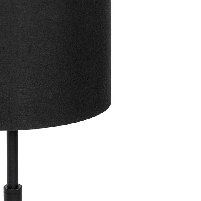 Moderne tafellamp stoffen kap zwart goud - VT 1