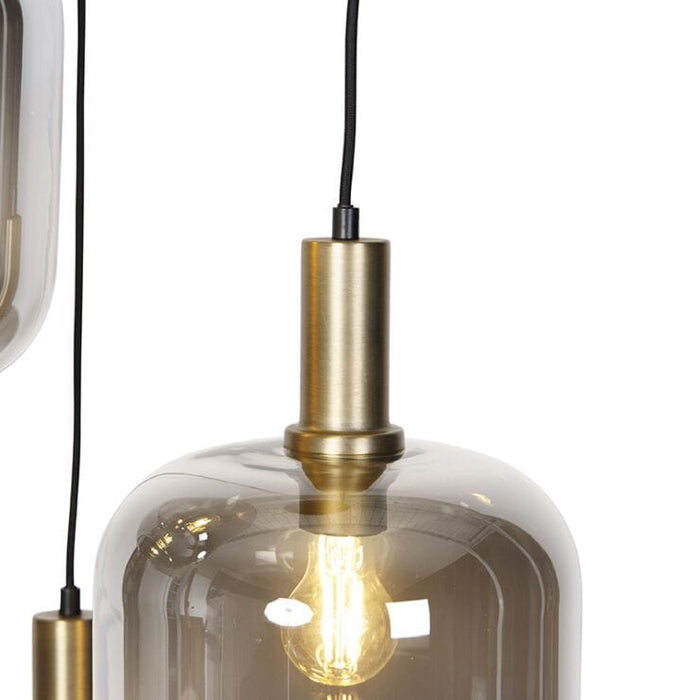 Design hanglamp zwart smoke glas 3-lichts - Zuzanna - ThatLyfeStyle