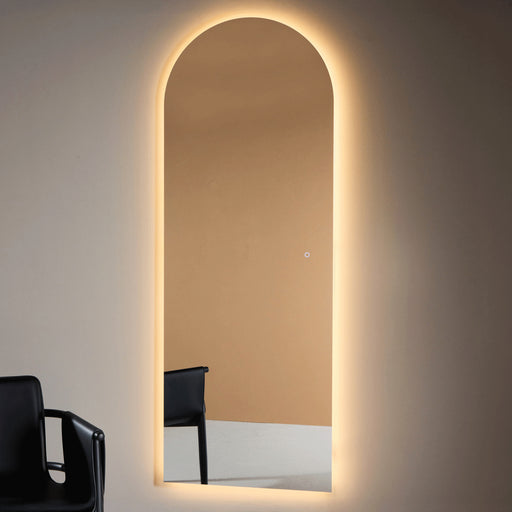 Nohr Gebogen Spiegel Maida Met LED-verlichting, 185 x 70cm - Zilver - Ovaal - Passpiegel