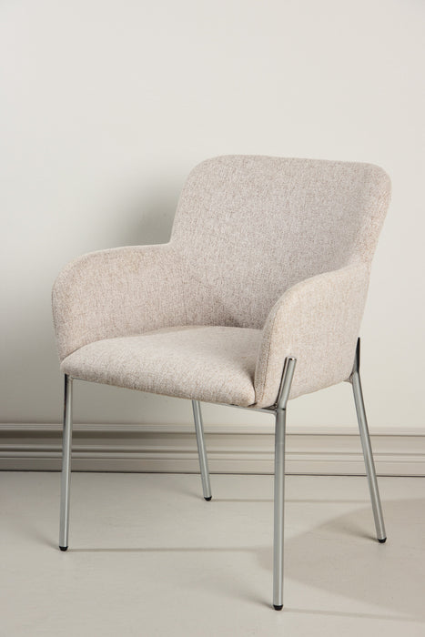 Nohr Eetkamerstoel Yaakov - Beige/Chroom - ThatLyfeStyle