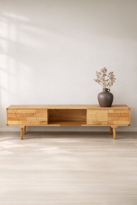 Nohr TV-meubel Ambre Rubberhout, 200cm - Naturel - ThatLyfeStyle