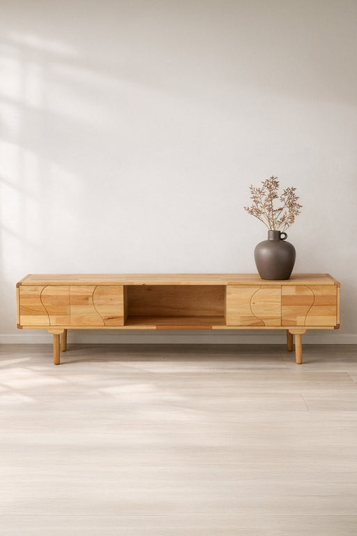 Nohr TV-meubel Ambre Rubberhout, 200cm - Naturel - ThatLyfeStyle