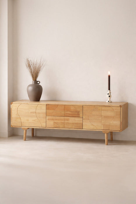 Nohr TV-meubel Ambre Rubberhout, 180cm - Naturel - ThatLyfeStyle