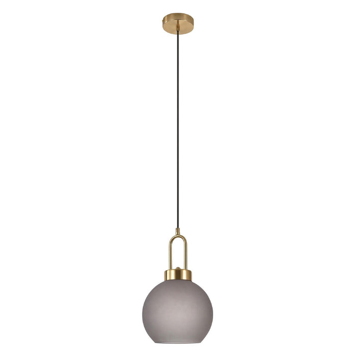 Nest of Nora Hanglamp Karin - bolvormig rookglas Ø 20 cm - Messing fitting - Brass