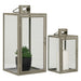 Nest of Nora Lantaarns set van 2 - Metaal en glas - Groen