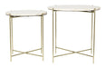 Light & Living Bijzettafel Besot Set van 2 stuks - Wit - Rond