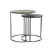 Light & Living Bijzettafel Primo Set van 2 stuks, zwart-brons+mat zwart - Rond
