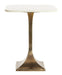 Light & Living Bijzettafel Rickerd Marmer, 45 x 45cm - Wit/Antiek Brons - Vierkant