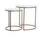 Light & Living Ronde Bijzettafel Ferati Glas, Set van 2 stuks - Goud