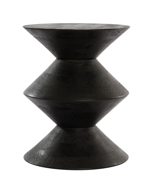 Light & Living Bijzettafel Larus Mangohout - Zwart - Rond