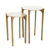Light & Living Bijzettafel Kanae Set van 2 stuks, Travertin - Bruin - Rond