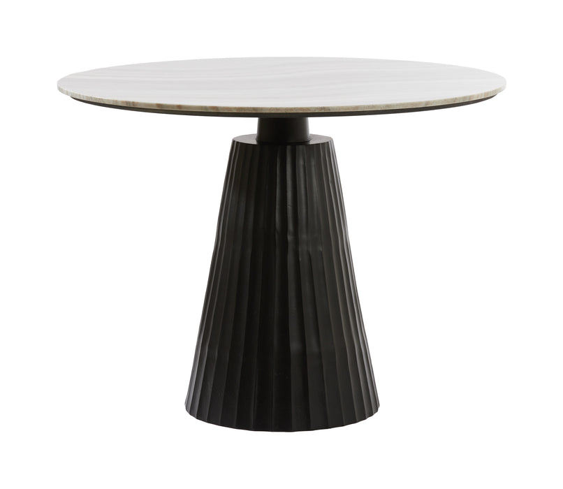 Light & Living Ronde Eettafel Rianne Marmer, 100cm - Taupe/Mat Zwart