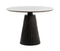 Light & Living Ronde Eettafel Rianne Marmer, 100cm - Taupe/Mat Zwart