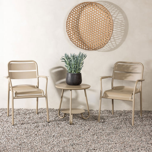 Nohr Loungeset Tandra Met 2 stoelen en tafel - Beige - Rond - ThatLyfeStyle
