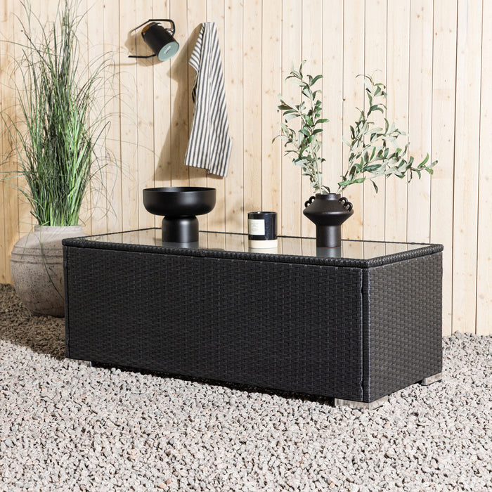 Nohr Loungetafel Kha Wicker, 120 x 50cm - Zwart - ThatLyfeStyle