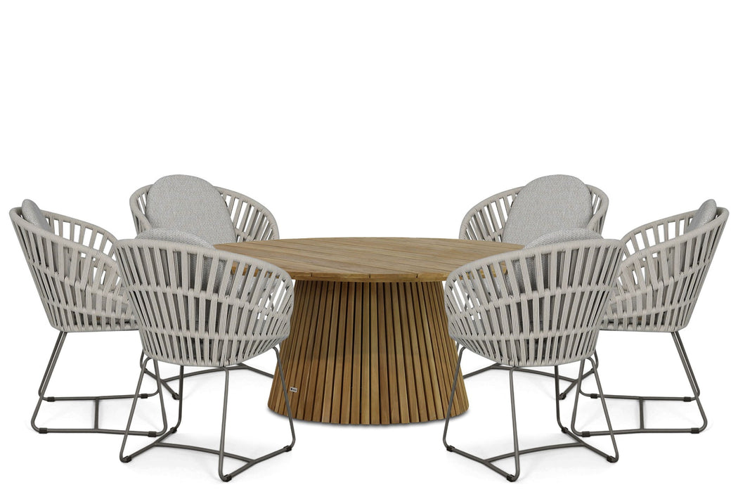 Santika Amara/Fungo 180 cm dining tuinset 7-delig