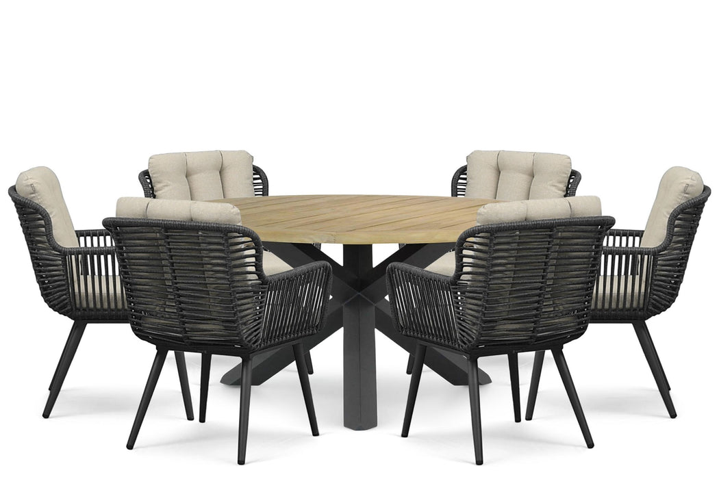 Coco Custa/Rockville 160 cm dining tuinset 7-delig