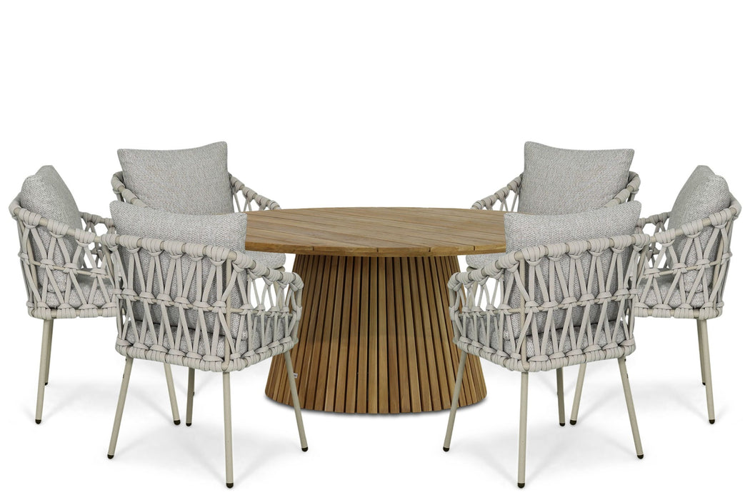 Coco Oliva/Fungo 180 cm dining tuinset 7-delig