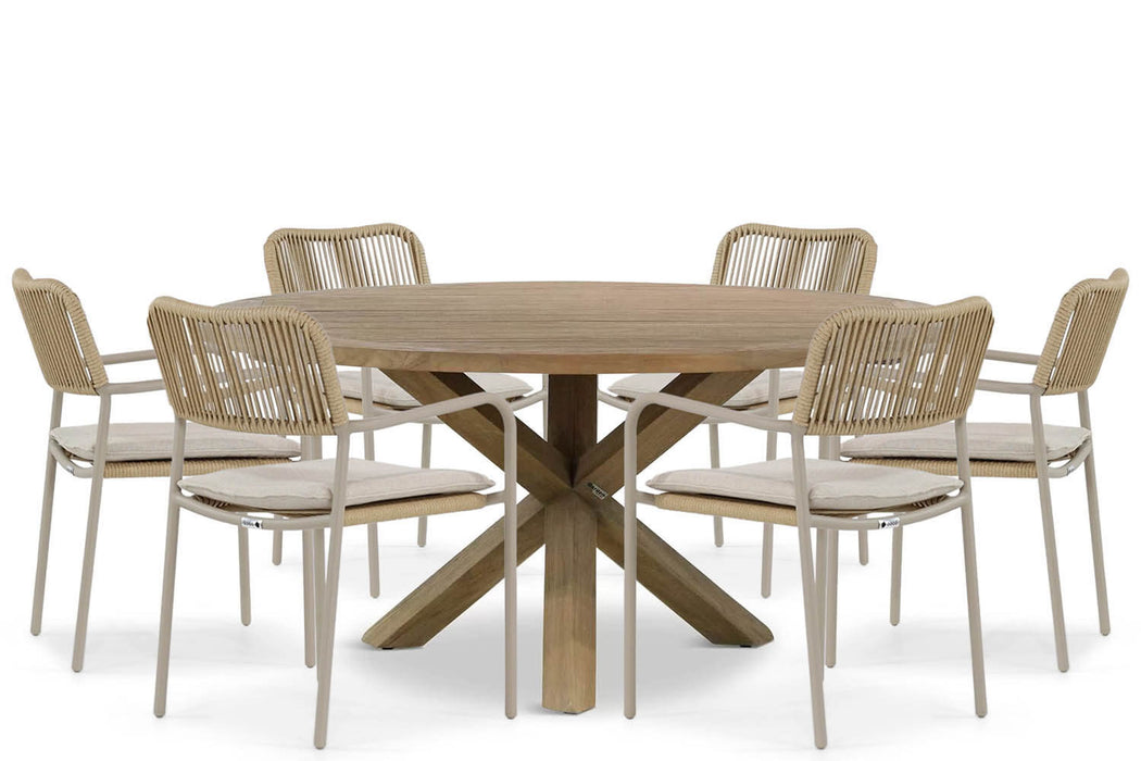 Coco Penya/Sand City 160 cm dining tuinset 7-delig