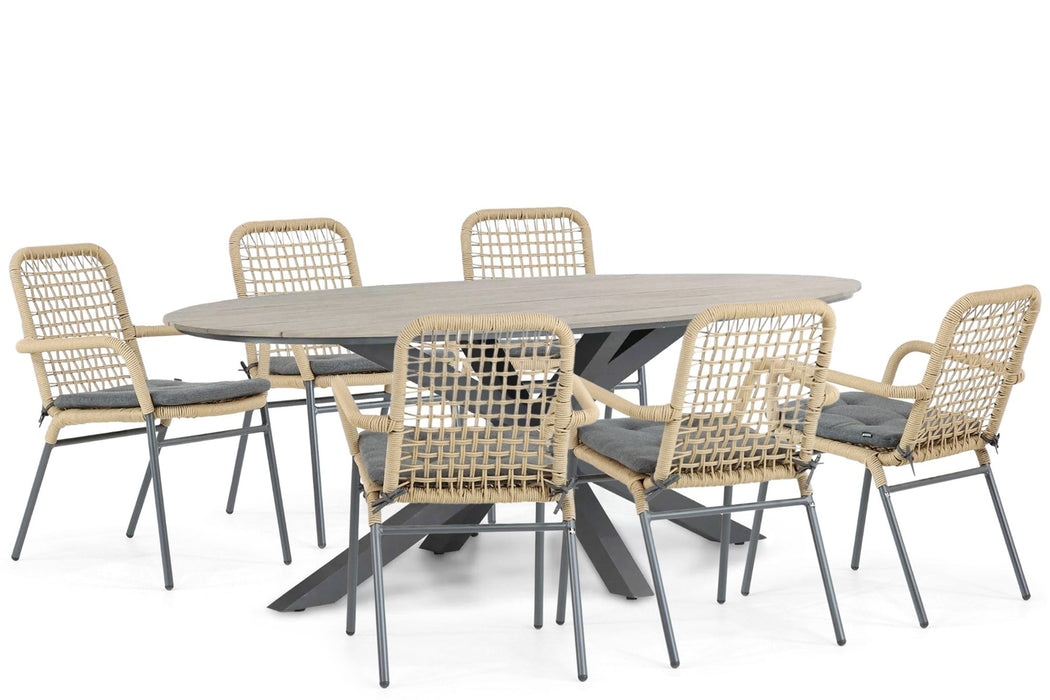 De Laan Catalone/Matara 220 cm dining tuinset 7-delig - 24551