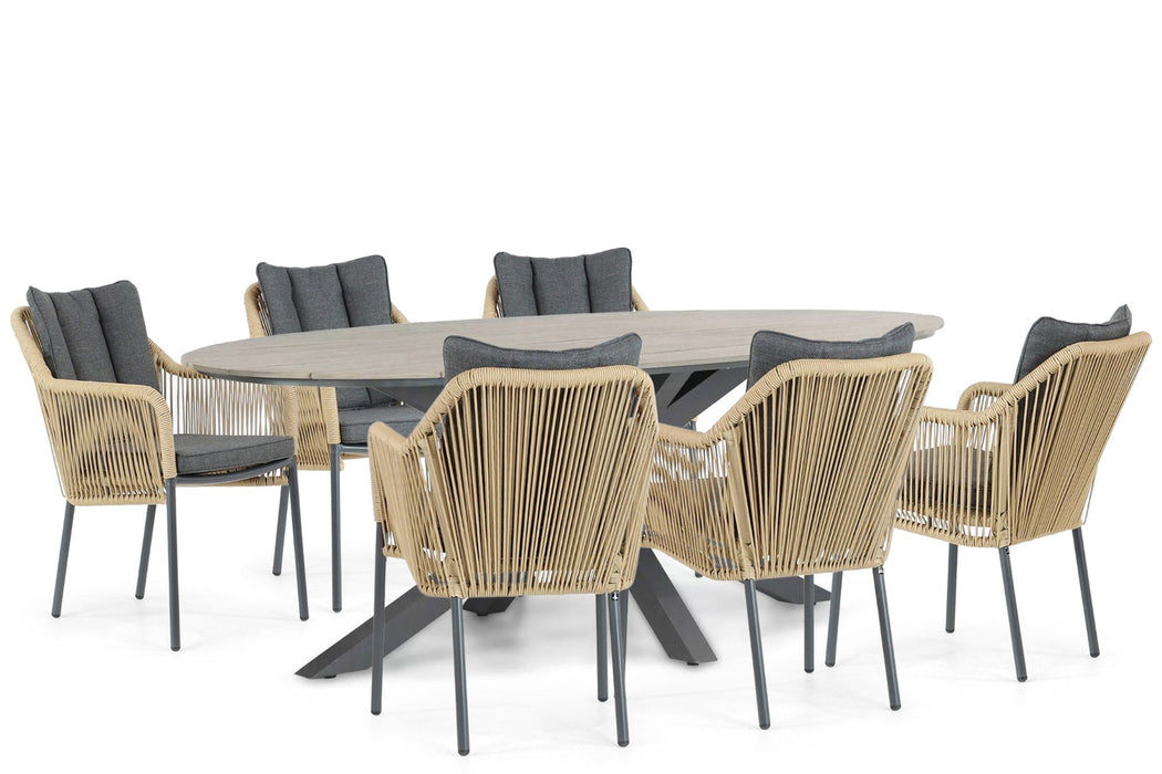 De Laan Marbella/Matara 220 cm dining tuinset 7-delig