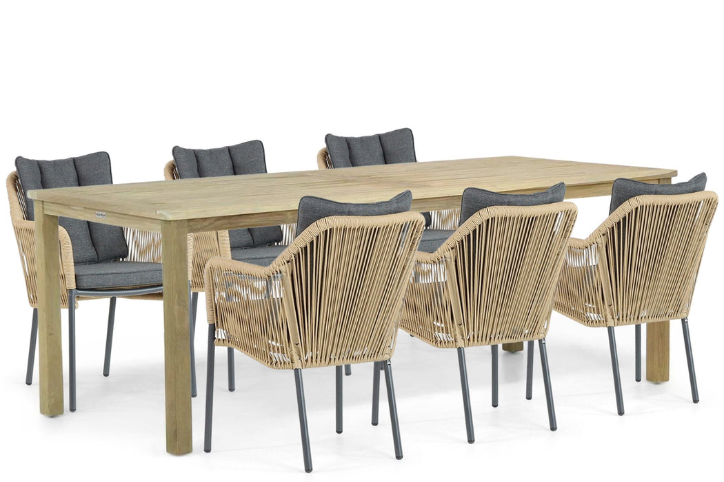 De Laan Marbella/Weston 210 cm dining tuinset 7-delig