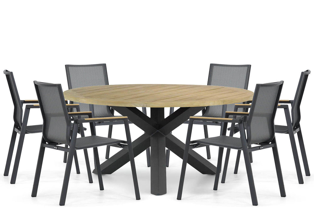 Lifestyle Fiora/Rockville 160 cm dining tuinset 7-delig - 20629