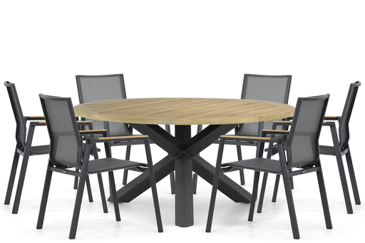 Lifestyle Fiora/Rockville 160 cm dining tuinset 7-delig - 20629