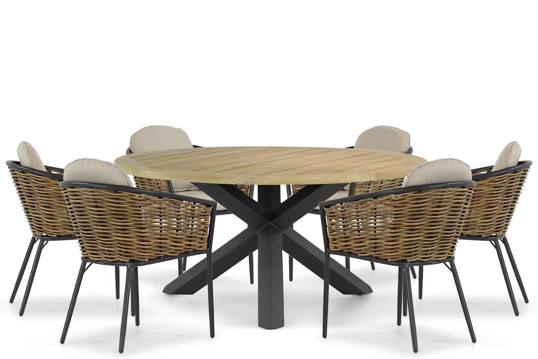 Lifestyle Nice/Rockville 160 cm dining tuinset 7-delig