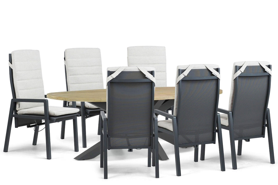 Lifestyle Vivaro/Brookline 240x120 cm dining tuinset 7-delig
