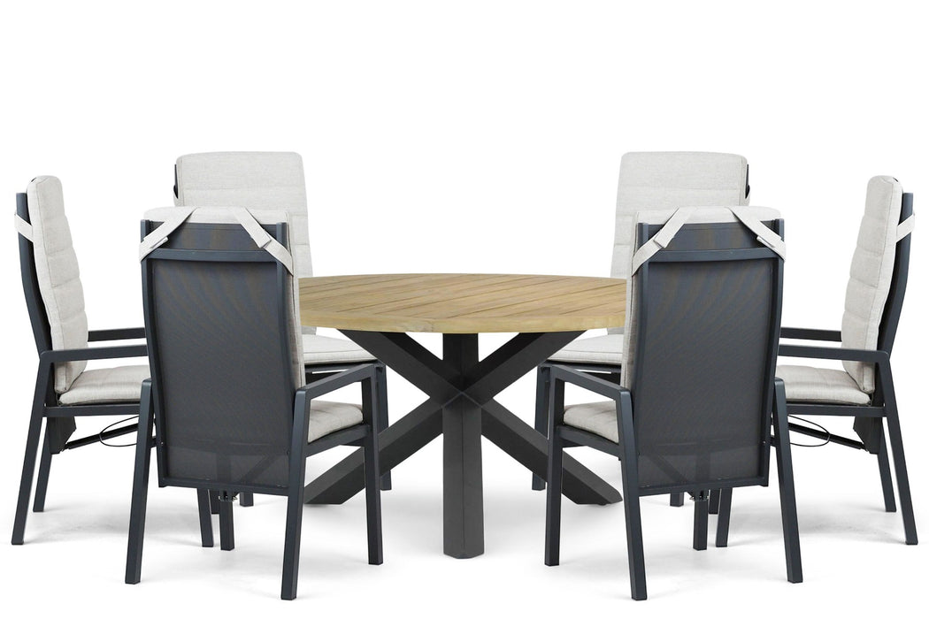 Lifestyle Vivaro/Rockville 160 cm dining tuinset 7-delig