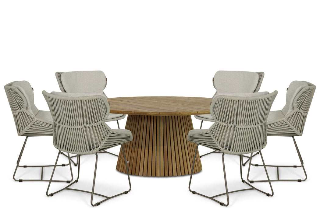 Santika Samari/Fungo 180 cm dining tuinset 7-delig