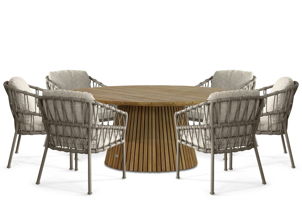 Santika Miyora/Fungo 180 cm dining tuinset 7-delig