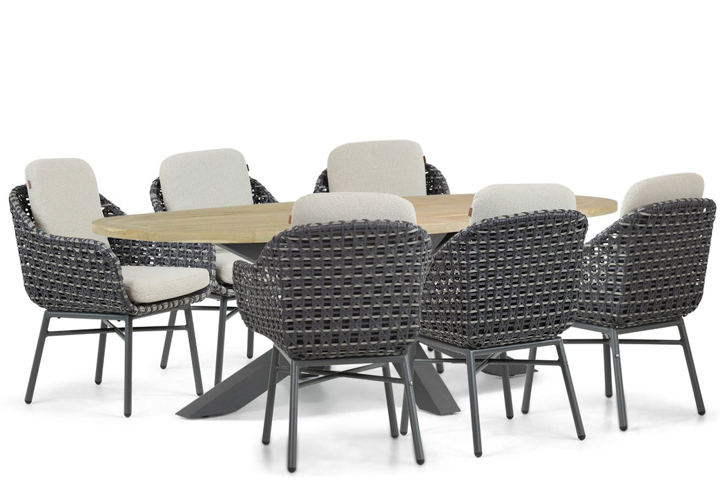 Santika Yovan/Brookline 240 cm dining tuinset 7-delig