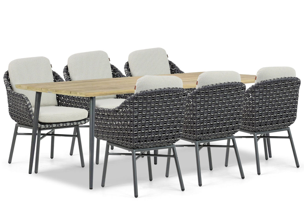 Santika Yovan/Montana 240 cm dining tuinset 7-delig
