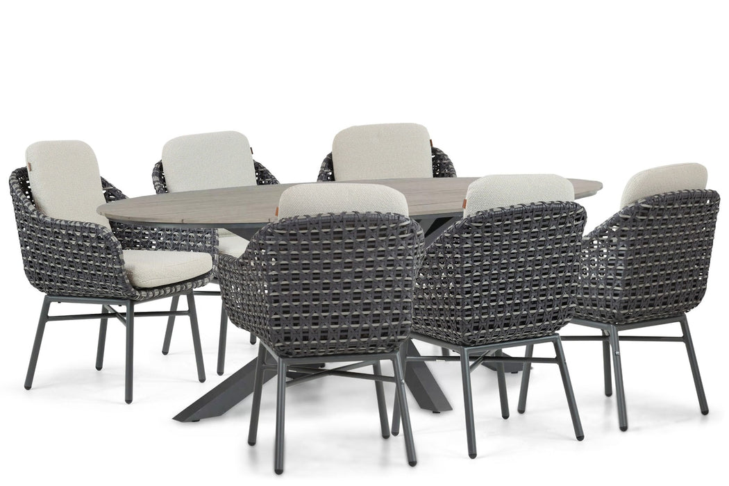 Santika Yovan/Matara 220 cm dining tuinset 7-delig