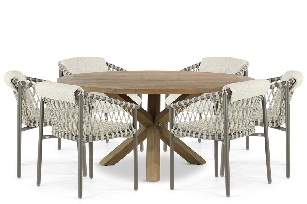 4 Seasons Outdoor Allora/Sand City 160 cm dining tuinset 7-delig - 23095