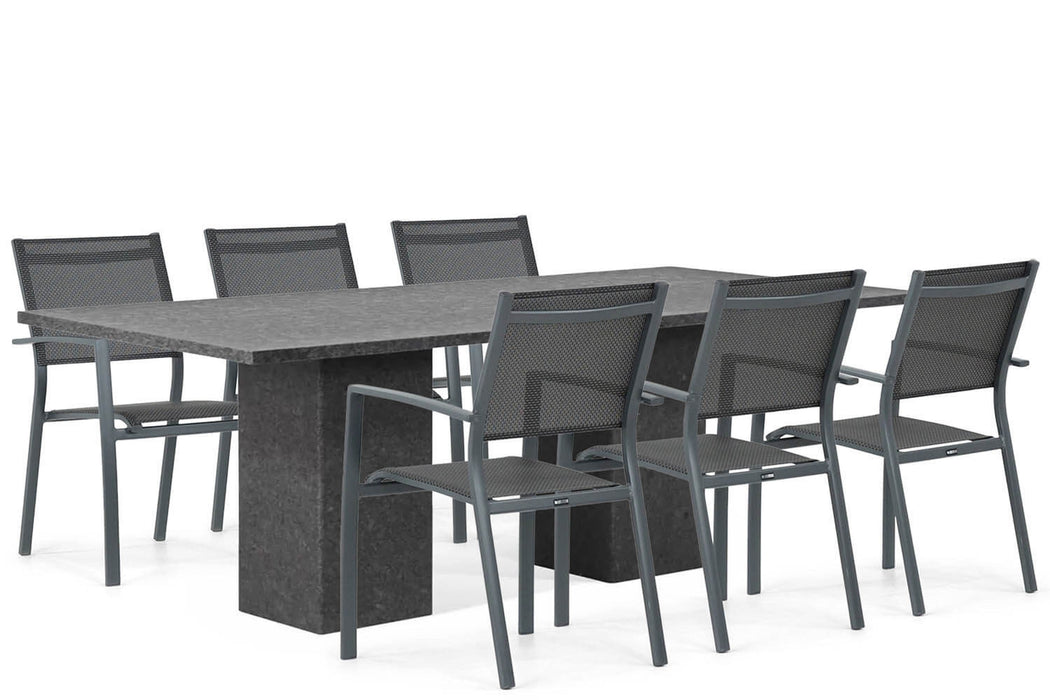 Lifestyle Sella/Graniet 220 cm dining tuinset 7-delig