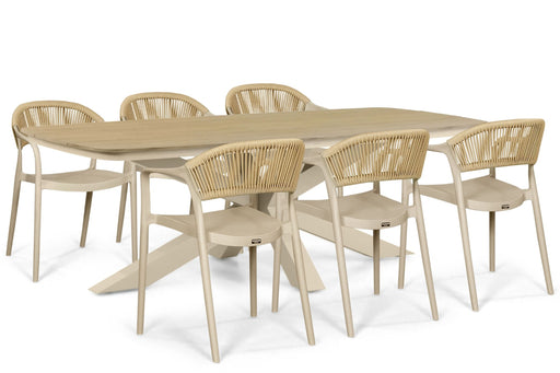 Domani Toscano/Camila 220x100 cm dining tuinset 7-delig