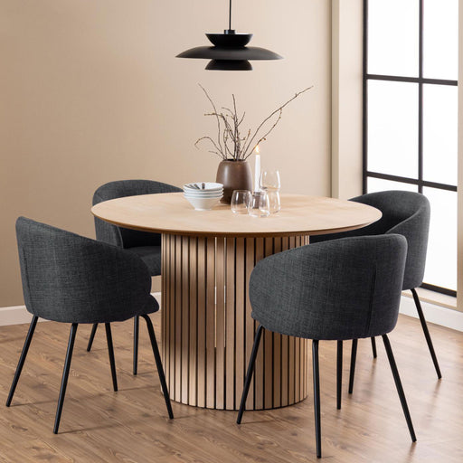 Maro - Ronde eettafel 90 cm voor 4 personen in MDF marmer | Leen Bakker Maro - Ronde eettafel 90 cm voor 4 personen in MDF marmer | Leen Bakker