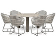 Santika Amara/Trino 158 cm dining tuinset 7-delig