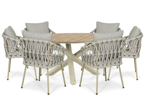 Coco Oliva/Ancona 150 cm dining tuinset 7-delig