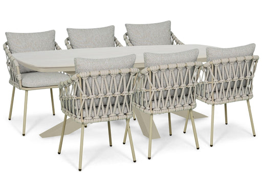 Coco Oliva/Belluno 220x100 cm dining tuinset 7-delig