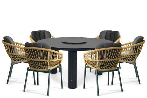 De Laan Malaga/Arancia 150 cm dining tuinset 7-delig - 25821