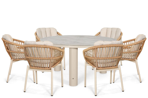De Laan Malaga/Arancia 150 cm dining tuinset 7-delig - 25818